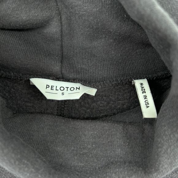 Peloton Charcoal Mock Neck Pullover Sweatshirt Logo Thumb Hole Cuffs Womens Sz S - Picture 6 of 12
